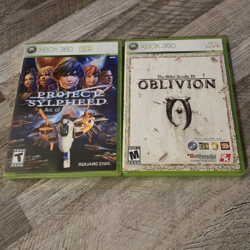 Project Sylpheed & Elder Scrolls IV Oblivion Xbox 360 Game Bundle Tested CIB